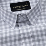 Asford Grey Hidden Button Down Oxford Cotton Shirt - John Ellies