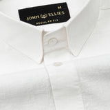Pekzy White Plain Luxurious Linen Shirt
