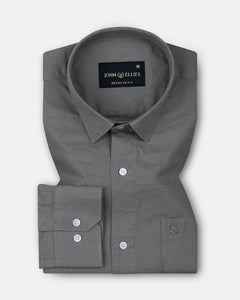 Pekzy Grey Plain Luxurious Linen Shirt - John Ellies