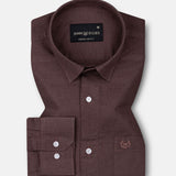 Pekzy Brown Plain Luxurious Linen Shirt