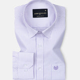 Axels Lavender Stripes Oxford Cotton Shirt