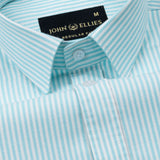 Axels Cyan Stripes Oxford Cotton Shirt