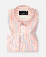 Axels Peach Stripes Oxford Cotton Shirt