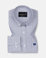 Axels Navy Blue Stripes Oxford Cotton Shirt