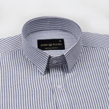 Axels Navy Blue Stripes Oxford Cotton Shirt