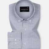 Cipher Grey Check Button Down Oxford Cotton Shirt