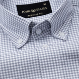 Cipher Grey Check Button Down Oxford Cotton Shirt