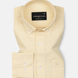Cipher Yellow Check Button Down Oxford Cotton Shirt