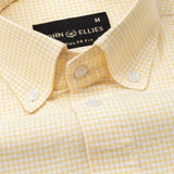 Cipher Yellow Check Button Down Oxford Cotton Shirt