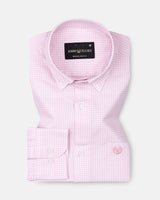 Cipher Pink Check Button Down Oxford Cotton Shirt