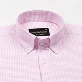 Cipher Pink Check Button Down Oxford Cotton Shirt