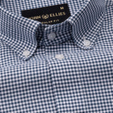 Cipher Navy Blue Check Button Down Oxford Cotton Shirt