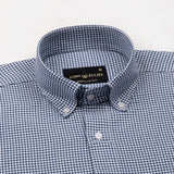Cipher Navy Blue Check Button Down Oxford Cotton Shirt