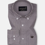 Cipher Brown Check Button Down Oxford Cotton Shirt