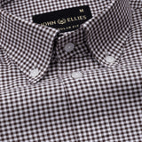 Cipher Brown Check Button Down Oxford Cotton Shirt