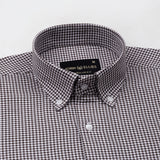 Cipher Brown Check Button Down Oxford Cotton Shirt
