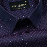 Luwan Purple Printed Dobby Cotton Shirt