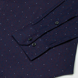 Luwan Blue Printed Dobby Cotton Shirt