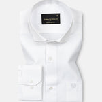 Marcell White Textured Cutaway Cotton Shirt - John Ellies