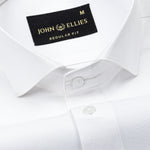 Marcell White Textured Cutaway Cotton Shirt - John Ellies