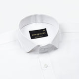 Marcell White Textured Cutaway Cotton Shirt - John Ellies