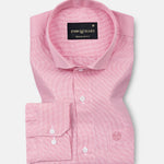 Marcell Red Textured Cutaway Cotton Shirt - John Ellies