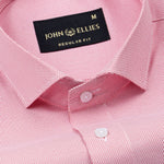 Marcell Red Textured Cutaway Cotton Shirt - John Ellies
