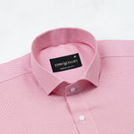 Marcell Red Textured Cutaway Cotton Shirt - John Ellies