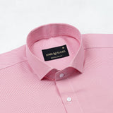 Marcell Red Textured Cutaway Cotton Shirt - John Ellies
