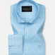 Marcell Sky Blue Textured Cutaway Cotton Shirt - John Ellies