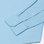 Marcell Sky Blue Textured Cutaway Cotton Shirt - John Ellies
