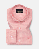Marcell Orange Textured Cutaway Cotton Shirt