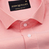 Marcell Orange Textured Cutaway Cotton Shirt - John Ellies