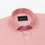 Marcell Orange Textured Cutaway Cotton Shirt - John Ellies