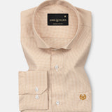 Marcell Yellow Textured Cutaway Cotton Shirt - John Ellies