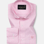 Marcell Pink Textured Cutaway Cotton Shirt - John Ellies