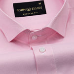 Marcell Pink Textured Cutaway Cotton Shirt - John Ellies