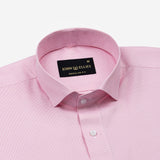 Marcell Pink Textured Cutaway Cotton Shirt - John Ellies