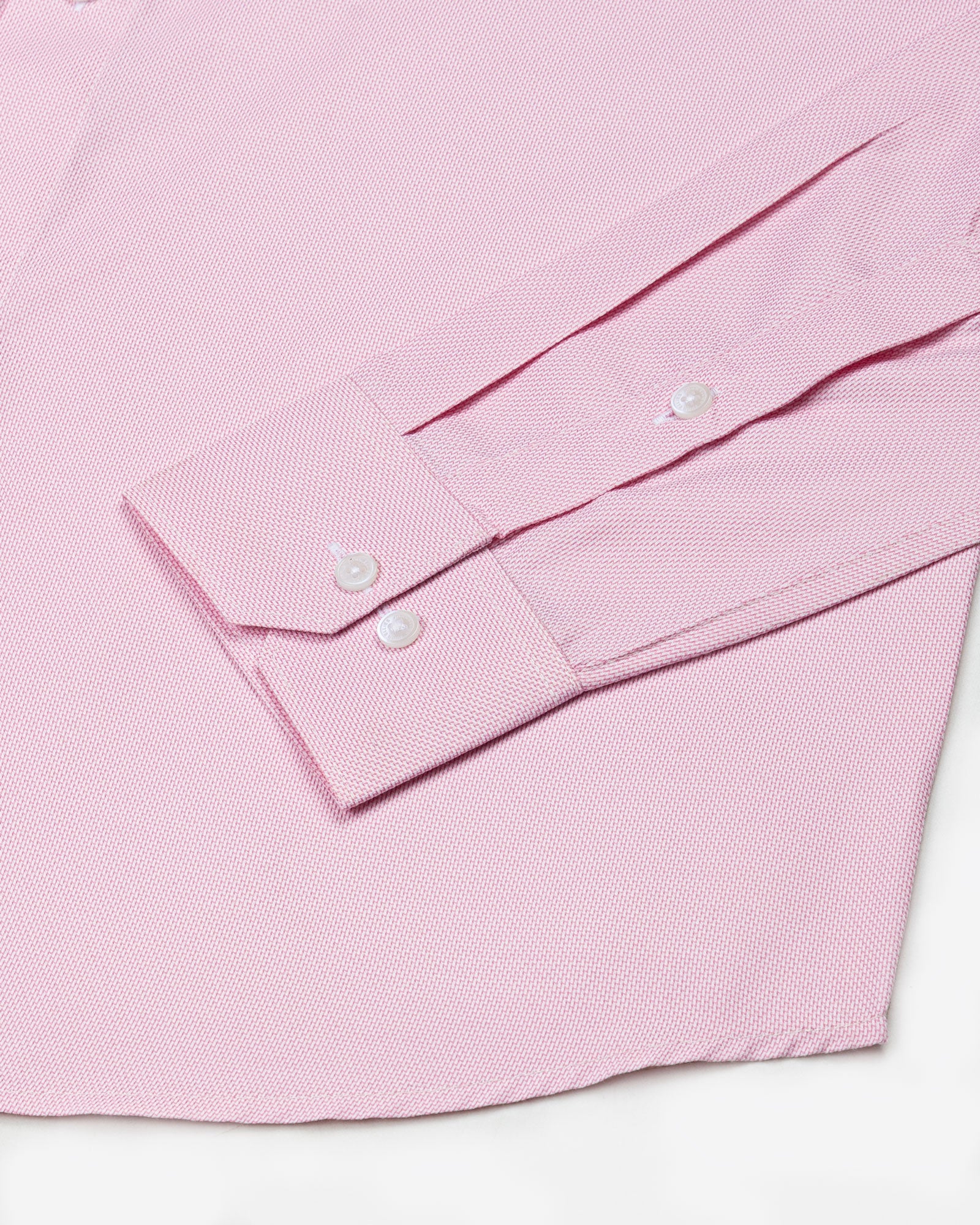 Marcell Pink Textured Cutaway Cotton Shirt - John Ellies