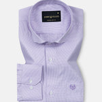 Marcell Lavender Textured Cutaway Cotton Shirt - John Ellies