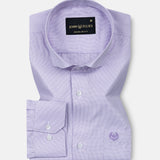Marcell Lavender Textured Cutaway Cotton Shirt - John Ellies