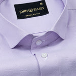 Marcell Lavender Textured Cutaway Cotton Shirt - John Ellies