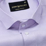 Marcell Lavender Textured Cutaway Cotton Shirt - John Ellies
