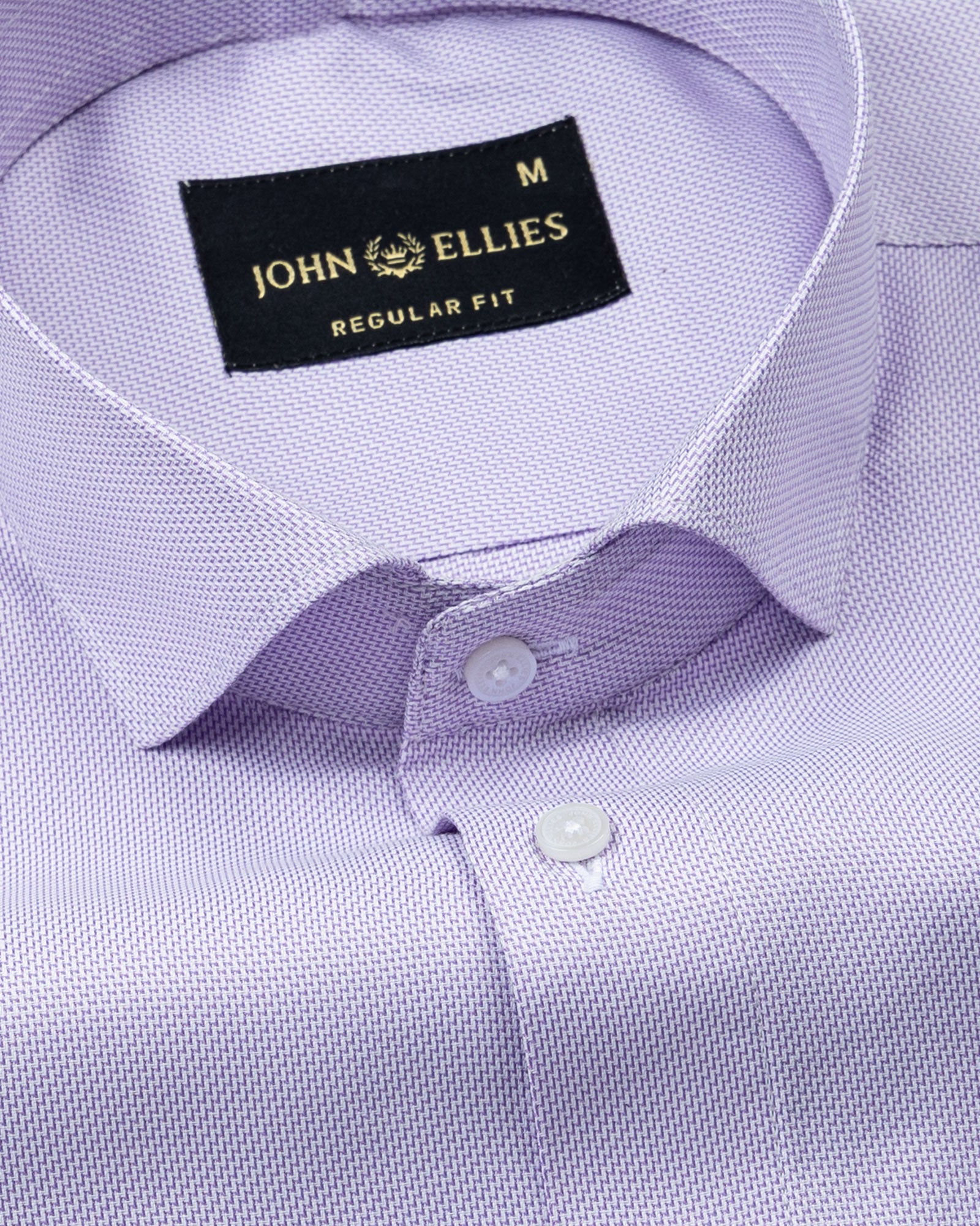 Marcell Lavender Textured Cutaway Cotton Shirt - John Ellies