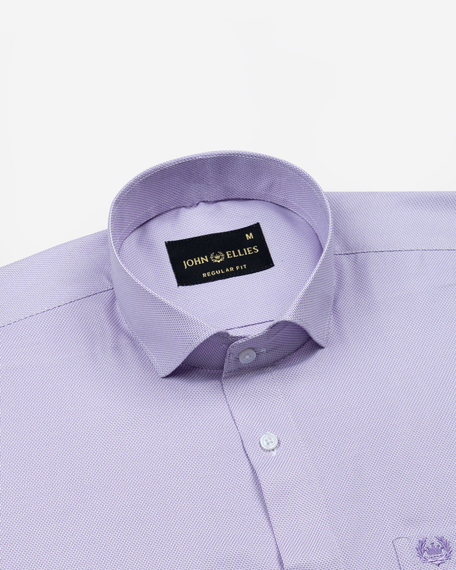 Marcell Lavender Textured Cutaway Cotton Shirt - John Ellies