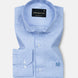 Marcell Blue Textured Cutaway Cotton Shirt - John Ellies