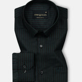 Destiny Green Stripes Oxford Cotton Shirt - John Ellies
