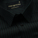 Destiny Green Stripes Oxford Cotton Shirt - John Ellies