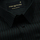 Destiny Green Stripes Oxford Cotton Shirt - John Ellies
