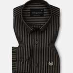 Destiny Beige Stripes Oxford Cotton Shirt - John Ellies
